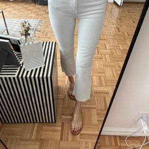 Zara crop flare white jeans size 2